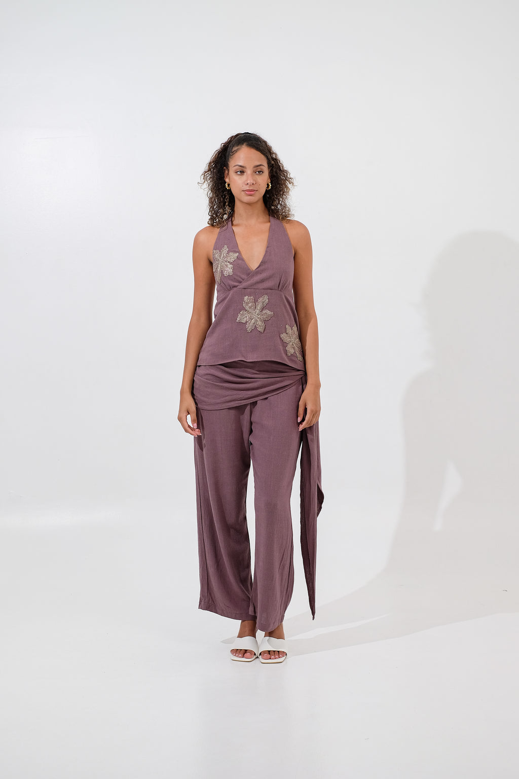 Capri Beaded Linen Top
