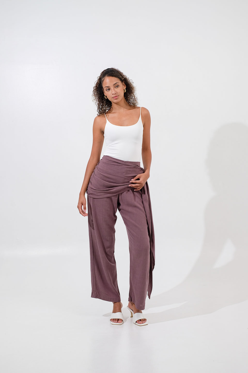 Capri Wrapped Linen Pants