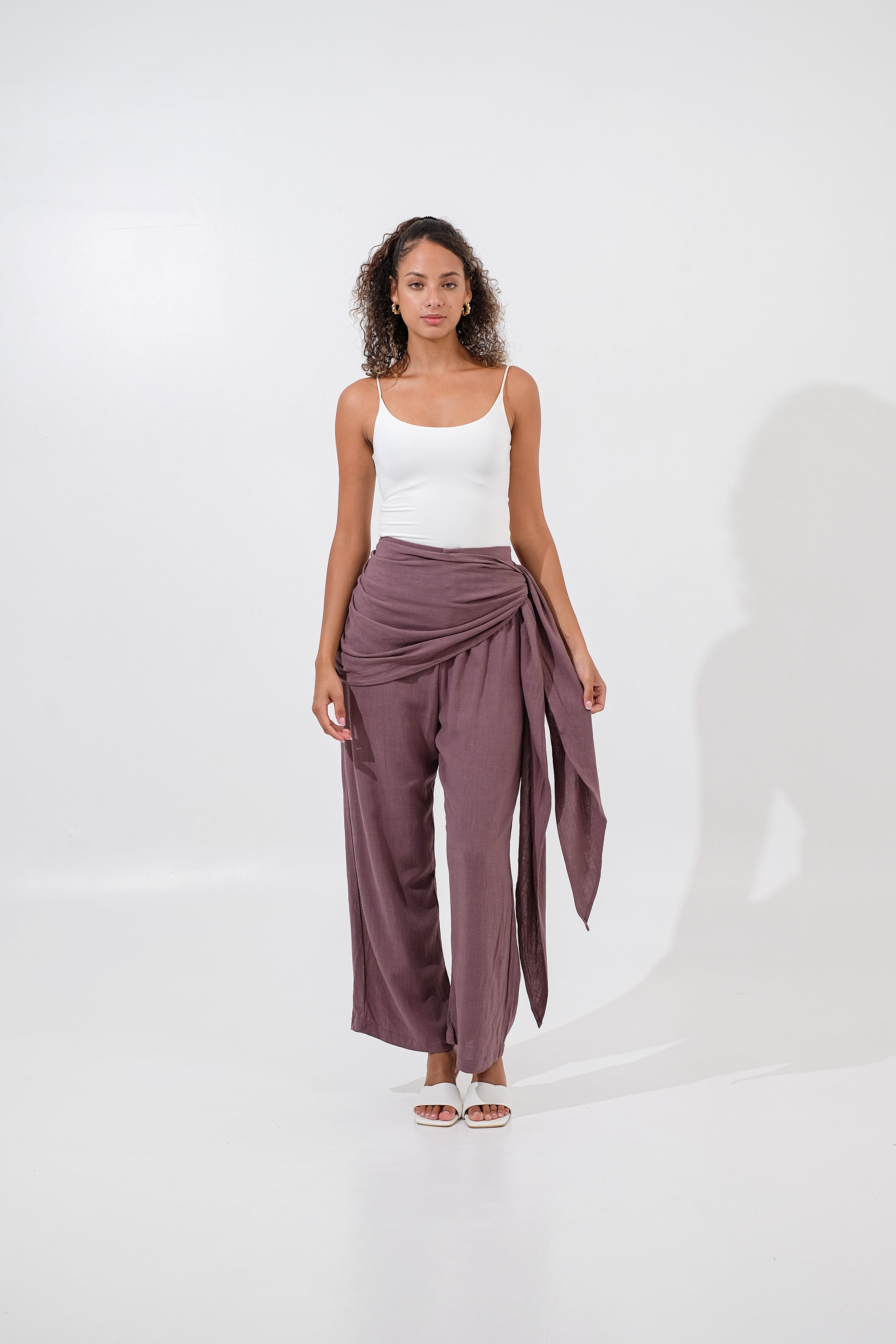 Capri Wrapped Linen Pants